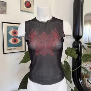 I.AM.GIA Mesh Biker Tattoo Tank